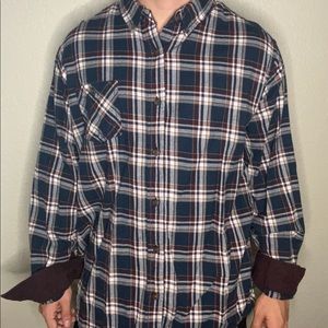 Multi Men’s Weatherproof Flannel - Blue, Red, White Plaid Pattern - Button Up